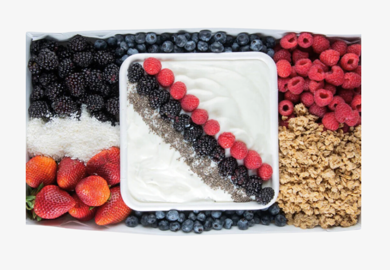 Yogurt and fruits platter