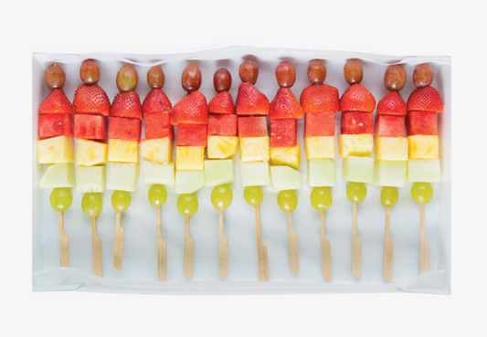 Fresh fruits skewers platter